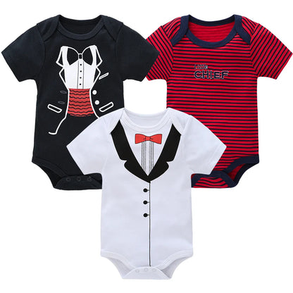 3/6PCS Baby Cotton Bodysuits – Short Sleeve Onesies for Newborns & Toddlers 0-12 Months, Boys & Girls