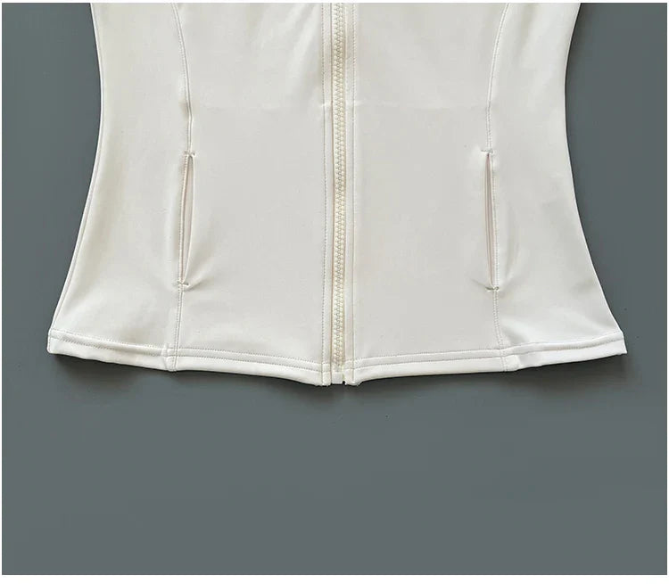 Quick Dry Stand-Up Collar Fitness Jacket for Women – Slim-Fit Zipper Yoga, Running & Cycling Top