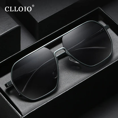 CLLOIO Fashion Aluminum Photochromic Sunglasses – Polarized Chameleon Anti-Glare Driving Glasses for Men & Women
