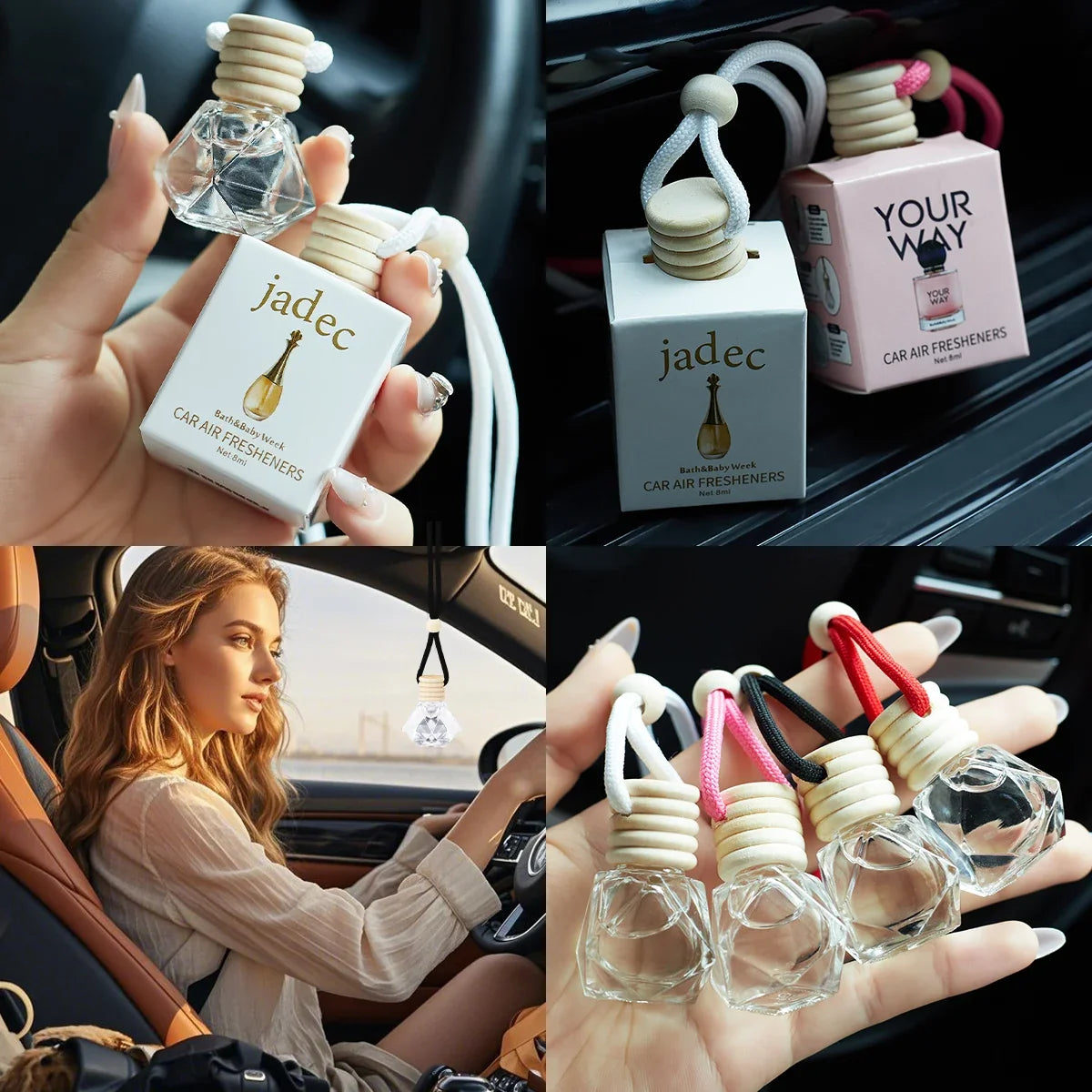 Car Perfume Bottle Air Freshener - Long-Lasting Fresh Scent & Stylish Interior Accessory