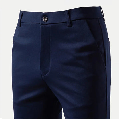 Men's Summer Fashion Suit Pants – Thin Business Casual Elastic Straight Leg Formal Trousers | Plus Size 28-42