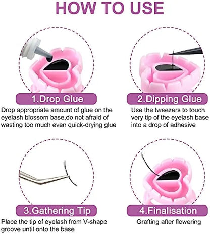 500PCS Disposable Eyelash Glue Fan Cup Rings — Holder Container for Lash Extensions, Tattoo Pigments & Eyelash Tools