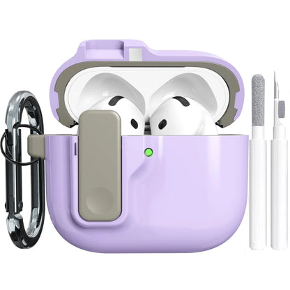 Safety Lock Shockproof Case for AirPods 4 – Protective Wireless Earbuds Case with Cleaning Kit