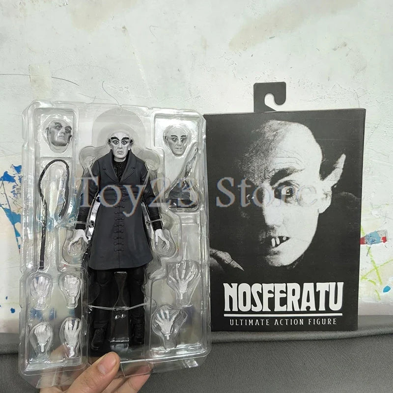 NECA Ultimate Black & White Count Orlok Nosferatu Action Figure – Horror Model Toy & Christmas Gift