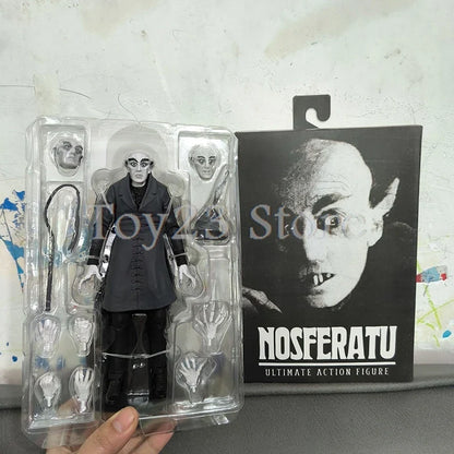NECA Ultimate Black & White Count Orlok Nosferatu Action Figure – Horror Model Toy & Christmas Gift