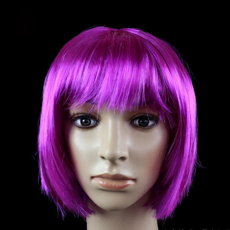 Pretty Short Bob Wig for Women – Natural Fashion Synthetic Wig for Halloween, Cosplay, Anime, and Daily Party Wear