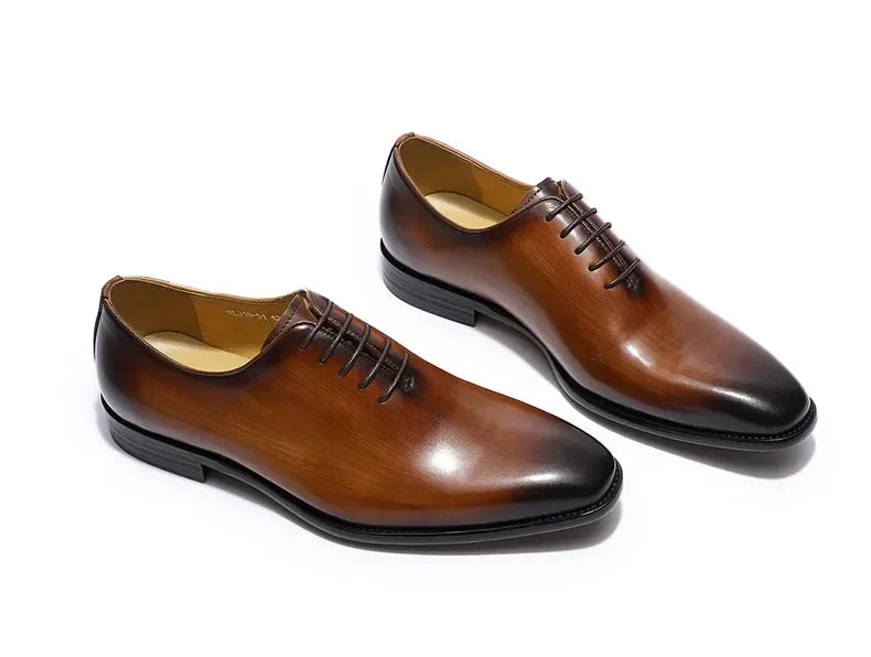 Designer Genuine Leather Men’s Wholecut Oxford Shoes – Luxury Black & Brown Dress Shoes for Business & Formal Wear