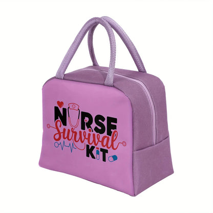 Nurse Image Theme Insulated Lunch Bag - Perfect for Students, Adults, Work, and Daily Use