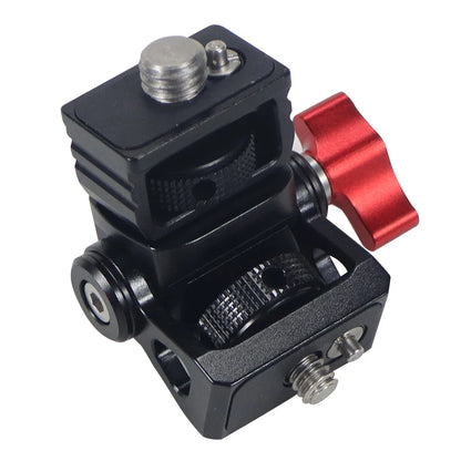Mini Monitor Mount Holder – Swivel & Tilt Tripod Head with Cold Shoe Adapter for Flash, Microphone, and Fill Light