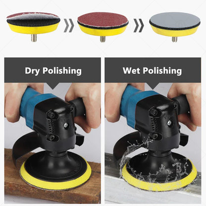 3-Inch Headlight Repair & Restoration Kit — Car Polishing Disc with Auto Waxing Sponge and Sandpaper for Detailing