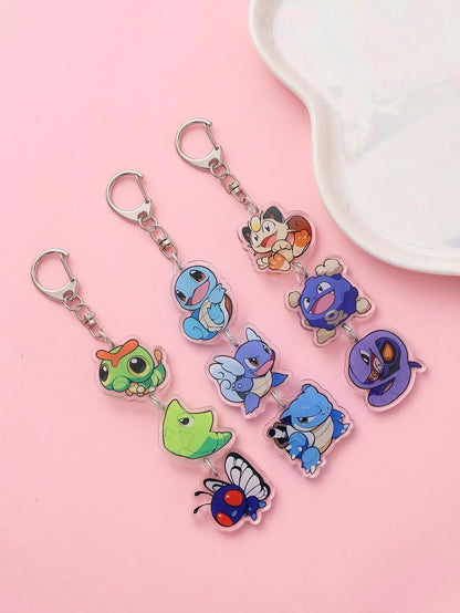 Anime Acrylic Keychain – Cute Cartoon Car Bag Pendant, Creative Gift for Friends & Fans, Fun Keyring Charm