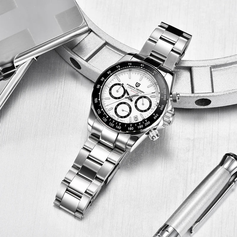 PAGANI DESIGN 2024 Quartz Men's Luxury Business Watch – Chronograph VK63 Waterproof