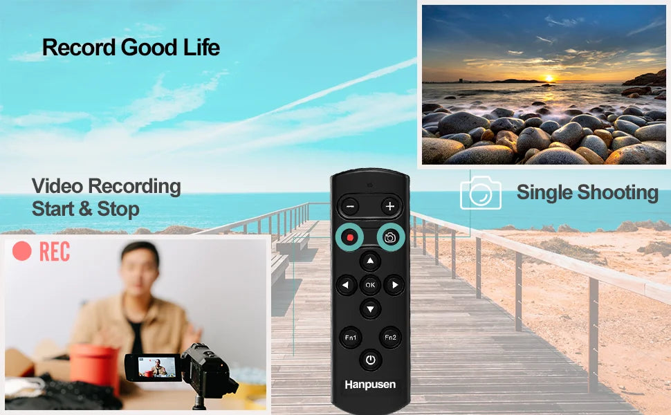 HANPUSEN Bluetooth Wireless Camera Remote for Nikon – Compatible with Zfc, Z30, Z5, Z7II, Z6II, Z50, COOLPIX P1000/P950, A1000, B600, Replacement for ML-L7