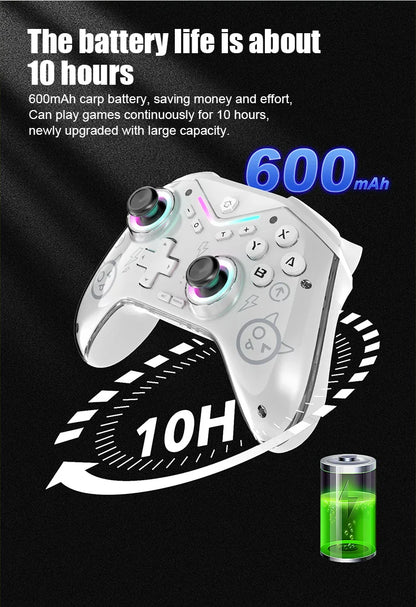 CM-619 Wireless Game Controller — Dual Motor, Dazzling Light, Compatible with iOS, Android & PC
