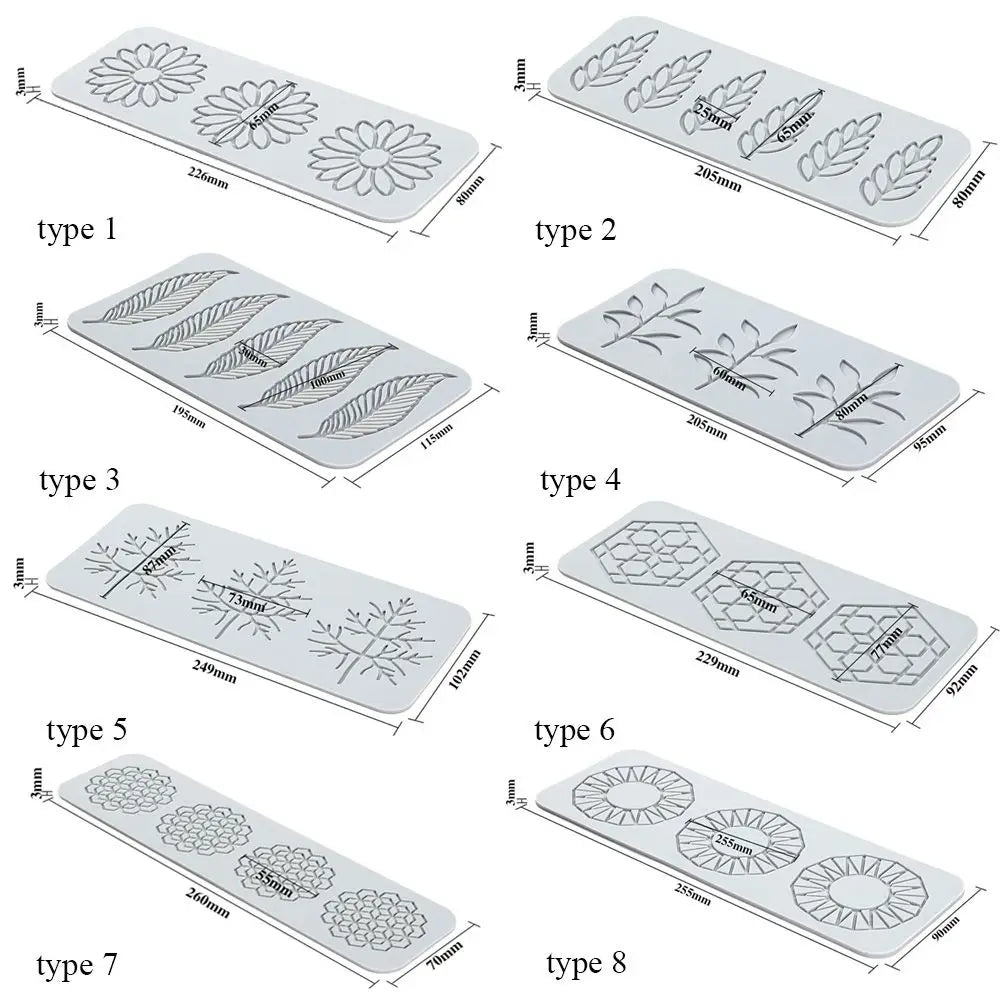 Flower & Leaf Pattern Silicone Mold — Fondant Cake Lace Mat for DIY Baking, Craft & Cake Decoration