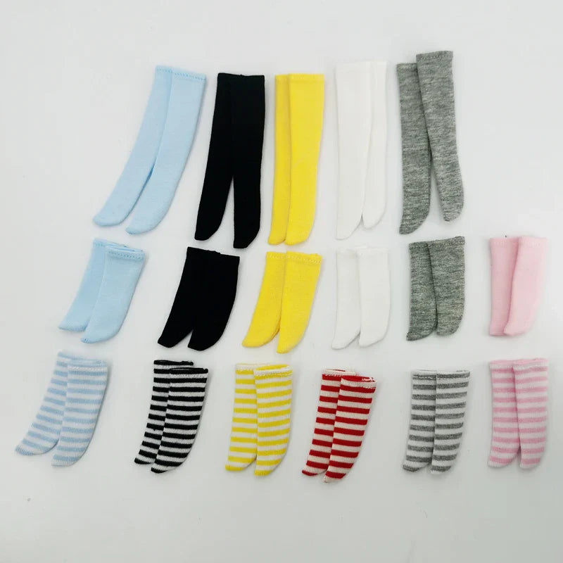 Blythe Doll Socks — Long Stockings in Black, White, Pink & Candy Colors for OB24, OB22, Azone Dolls