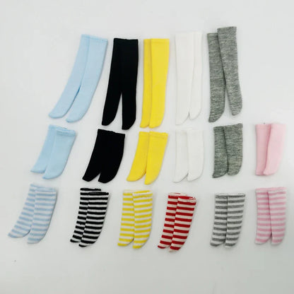 Blythe Doll Socks — Long Stockings in Black, White, Pink & Candy Colors for OB24, OB22, Azone Dolls