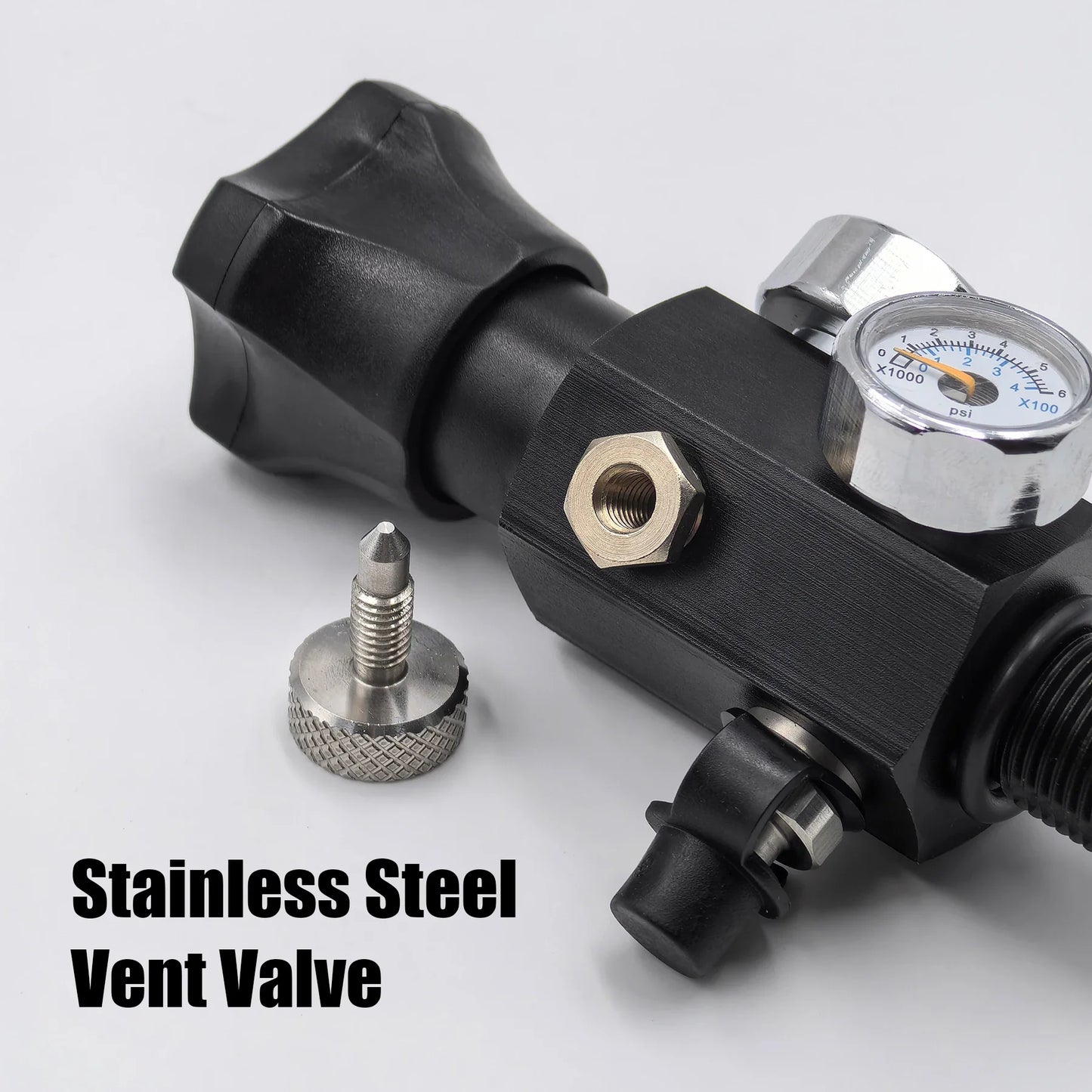 HPA Compressed Air Tank Charging Valve – Scuba Filling Station Hose with Gauge (20in, M18x1.5 or 5/8"-18UNF, 4500Psi/300Bar)