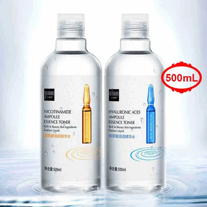 500ml Essence Water Toner — Niacinamide & Hyaluronic Acid for Moisturizing, Brightening, and Dry Skin Care