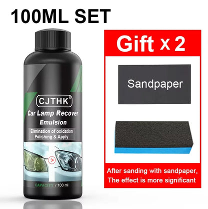 Car Headlight Restoration Kit — Polishing Paste & Liquid for Scratch Removal, Oxidation Cleaning, and Headlamp Repair