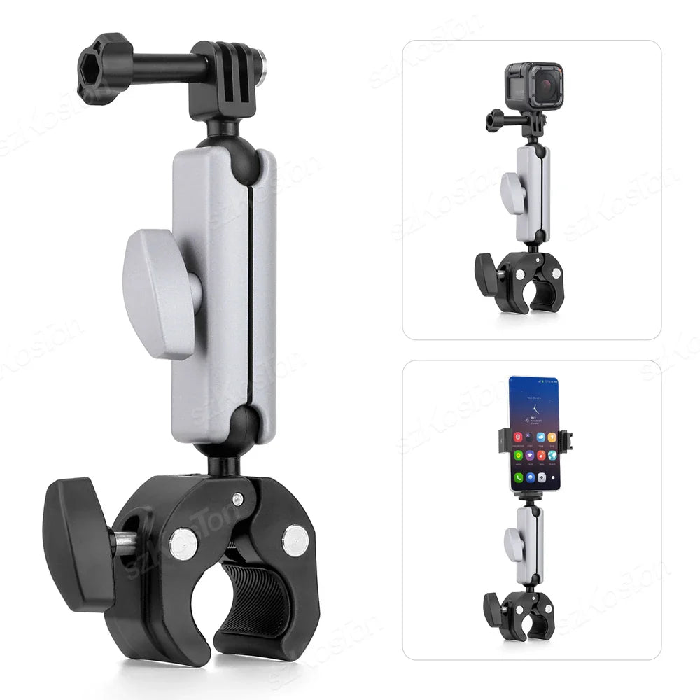 Selfie Stick Monopod Handlebar Mount – Compatible with Insta360 X4/X3/X2, GoPro 8-13 & DJI for Bicycle & Motorcycle