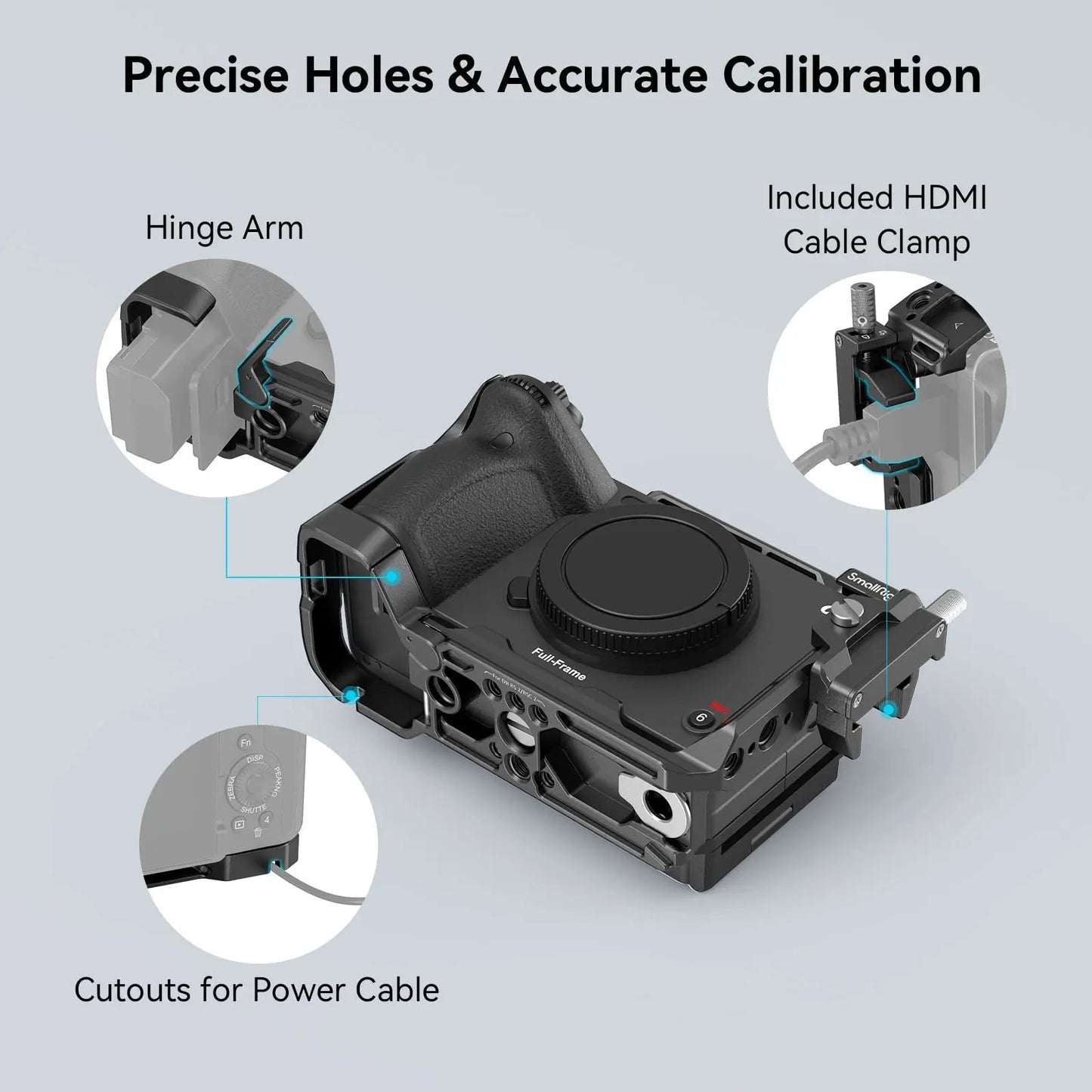 SmallRig Camera Cage for Sony FX30/FX3 – Rig Kit with Cable Clamp, Cold Shoe & NATO Rail Accessories (Model 4183)