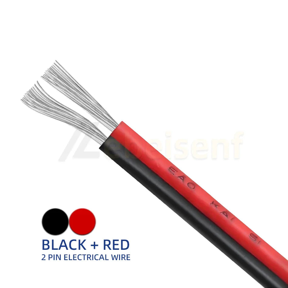 2Pin UL2468 Electrical Wire 2m/5m/10m/20m – Tinned Copper PVC Insulated Cable, 24/22/20AWG for LED Light Strip Extension