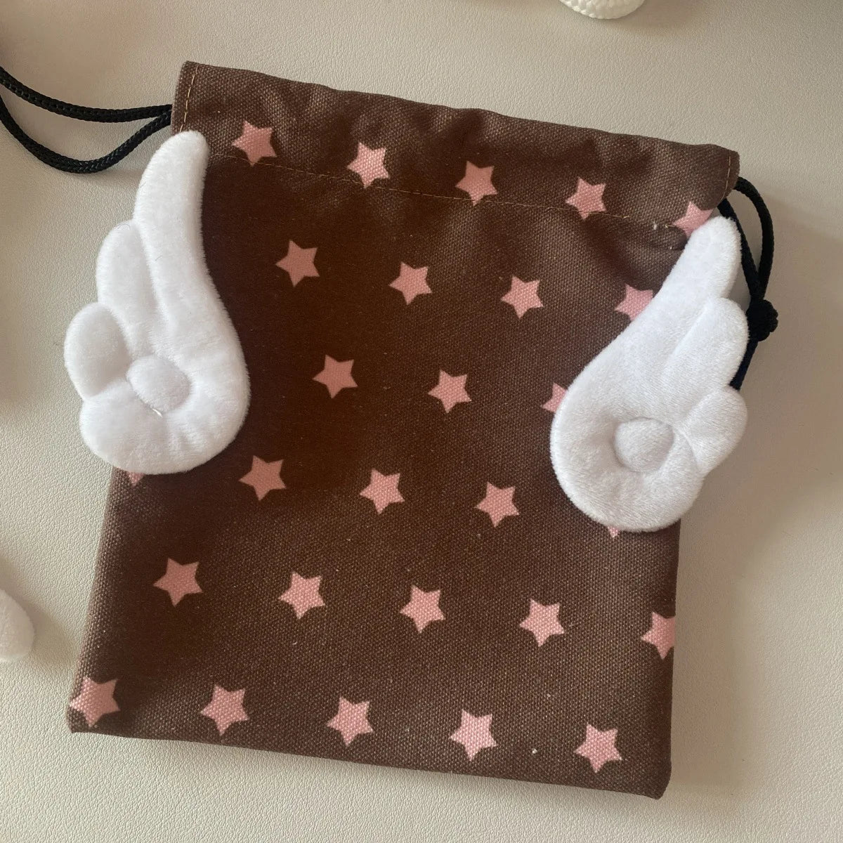 Portable Star Pattern Drawstring Storage Bag - Canvas Cosmetics, Stationery & Accessories Organizer Pouch