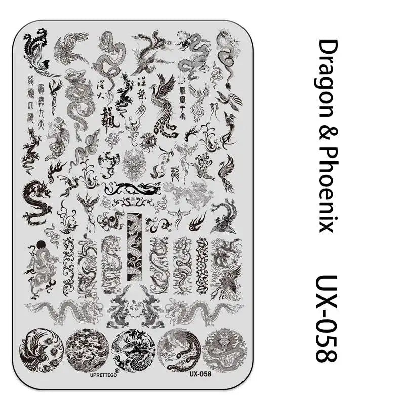 UX Serial 2 Stainless Steel Stamping Plate Template – Vintage Abstract Fabric Texture Pattern for Nail Art, Floral Lace, Xmas & Halloween Designs (UX52)