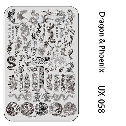 UX Serial 2 Stainless Steel Stamping Plate Template – Vintage Abstract Fabric Texture Pattern for Nail Art, Floral Lace, Xmas & Halloween Designs (UX52)