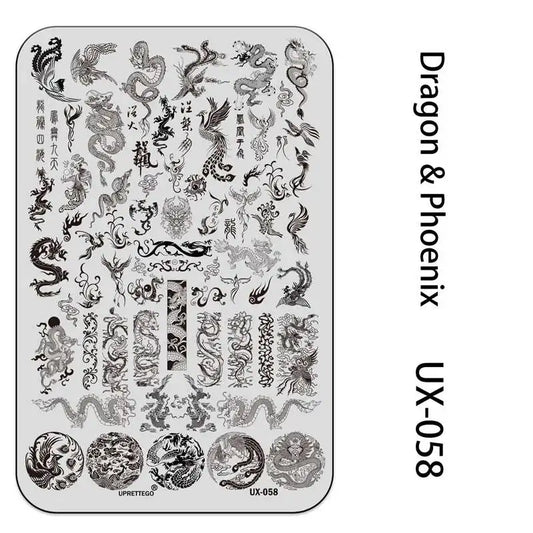 UX Serial 2 Stainless Steel Stamping Plate Template – Vintage Abstract Fabric Texture Pattern for Nail Art, Floral Lace, Xmas & Halloween Designs (UX52)