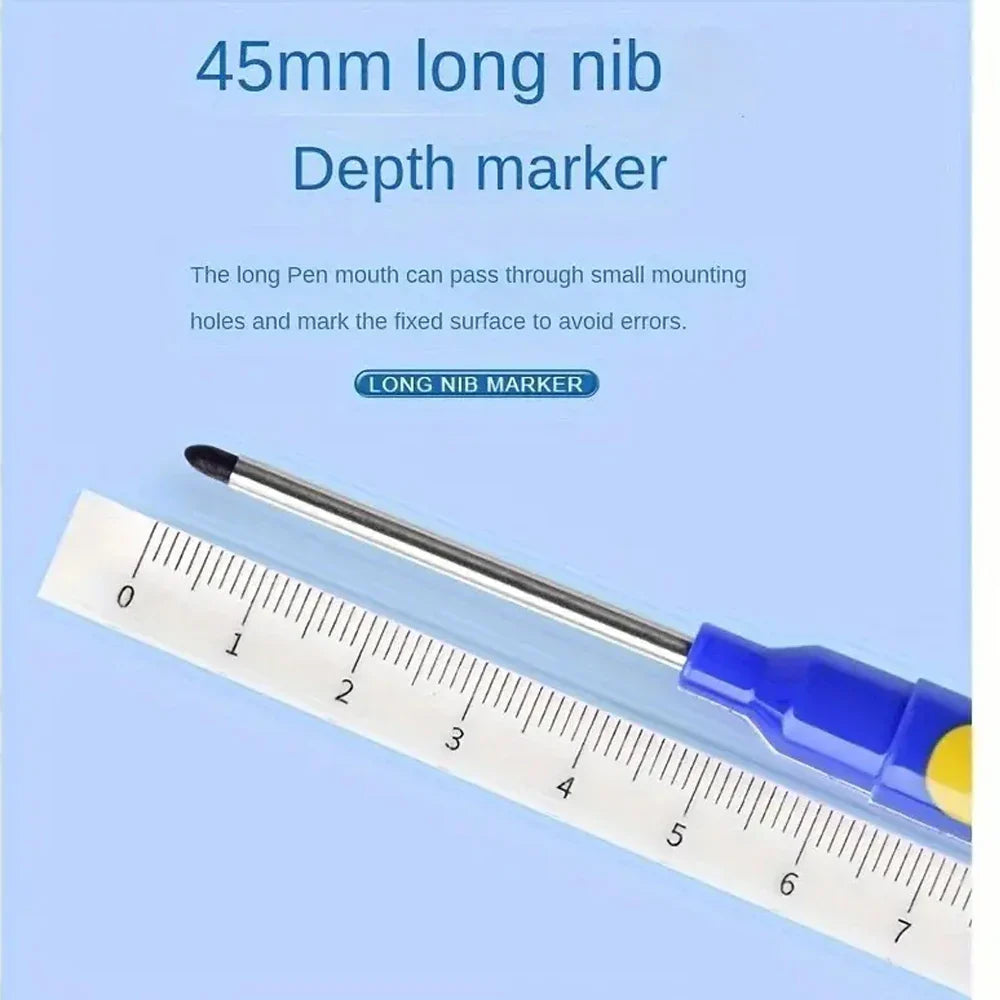 Carpenter Marker Pens — 45mm Long Nib Head, Hole Marker for Woodworking, 100-1PCS White/Black/Blue/Red Hand Tools