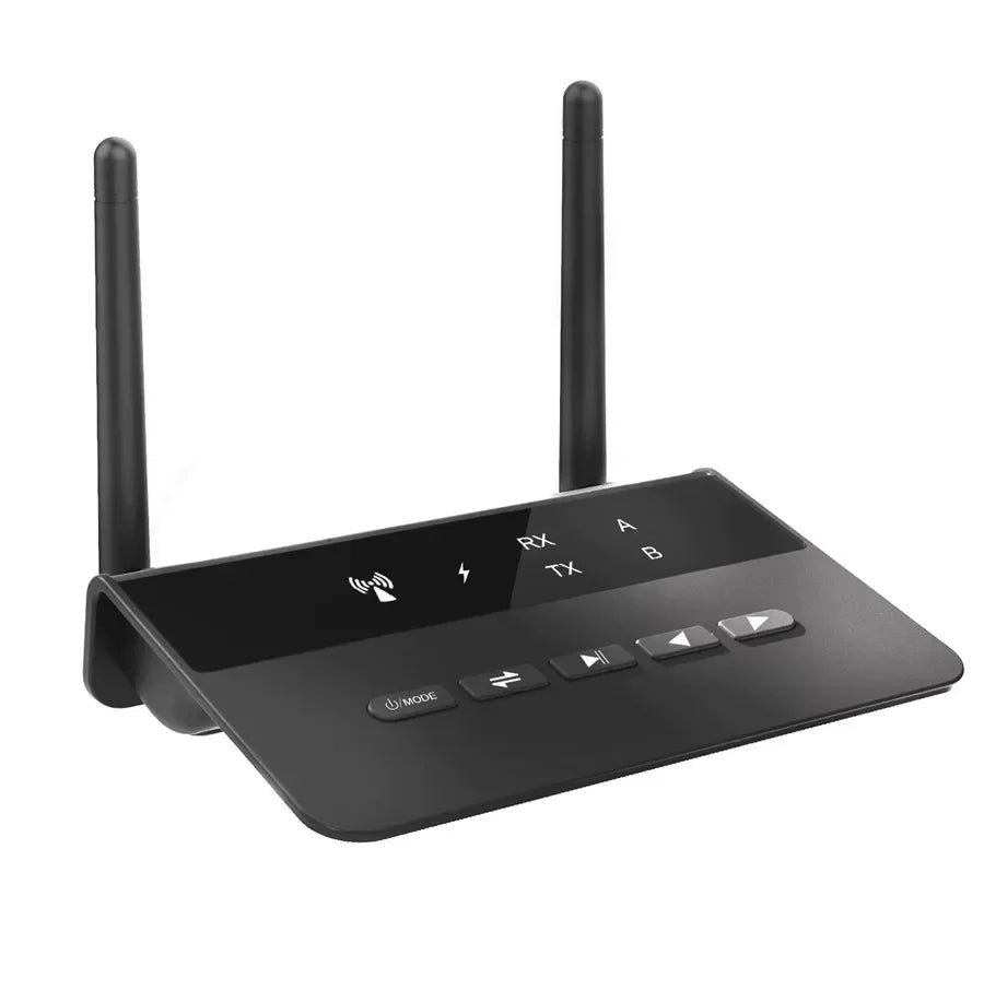 80M Bluetooth 5.0 Transmitter & Receiver | aptX HD/LL Low Latency, 3.5mm AUX, RCA Wireless Audio Adapter for PC, TV & Headphones
