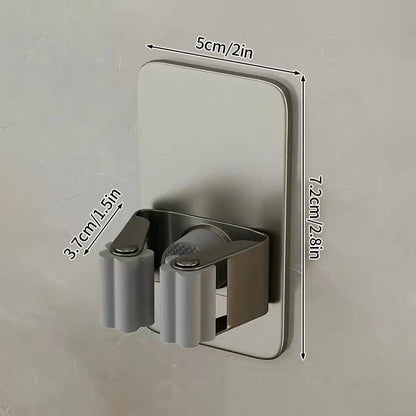 Bathroom Mop Holder — Self-Adhesive Wall-Mounted Broom & Mop Hook, Sweeping Brush Storage Organizer, Kitchen Accessory