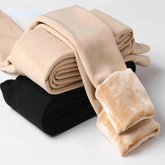 Solid Color Velvet Winter Leggings for Women – Warm, High Waist, Stretchy Leggings