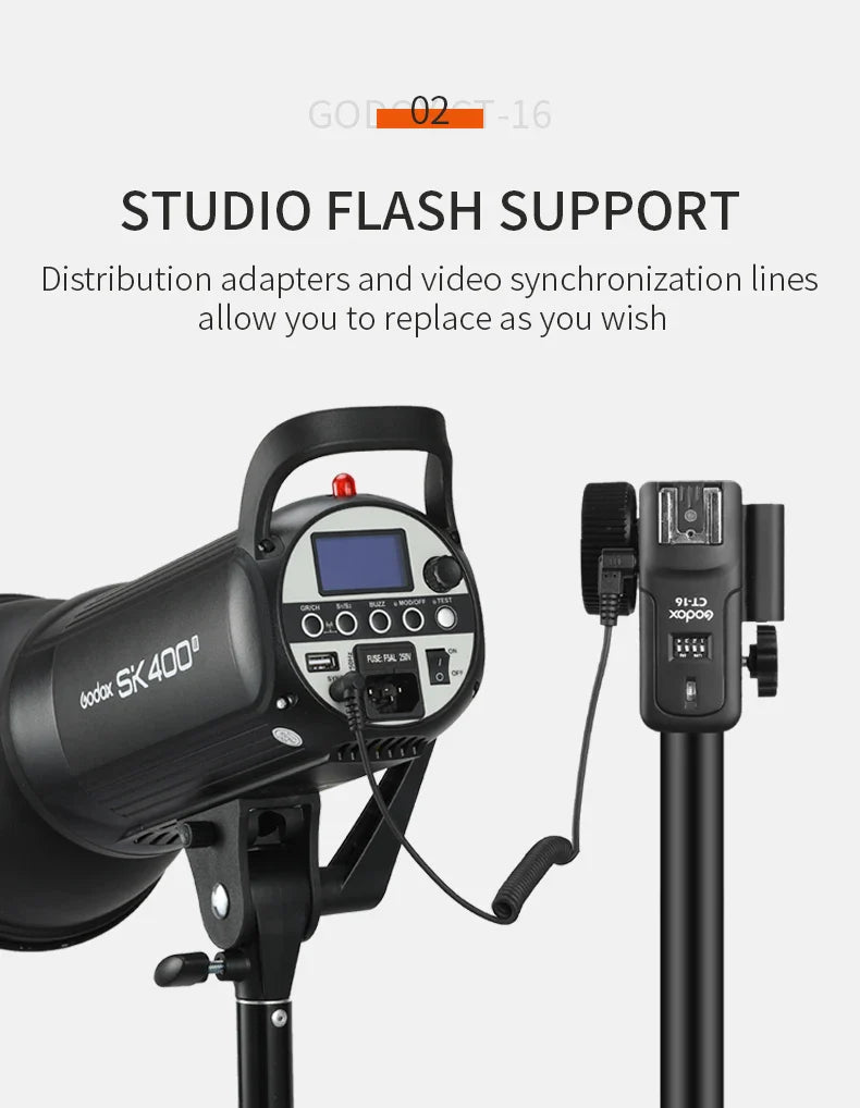Godox CT-16 16-Channel Wireless Flash Trigger Transmitter & Receiver Set for Canon Nikon Pentax Studio Speedlite