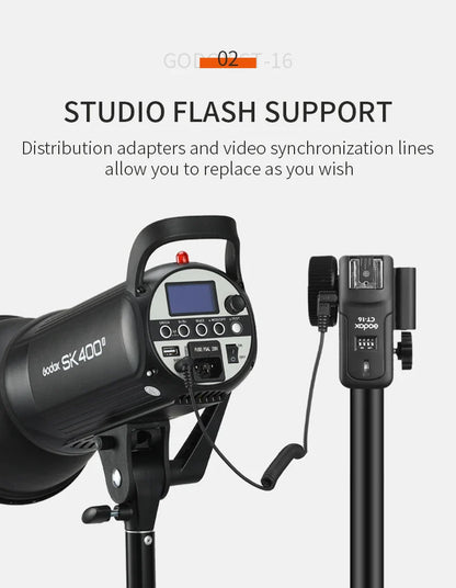 Godox CT-16 16-Channel Wireless Flash Trigger Transmitter & Receiver Set for Canon Nikon Pentax Studio Speedlite