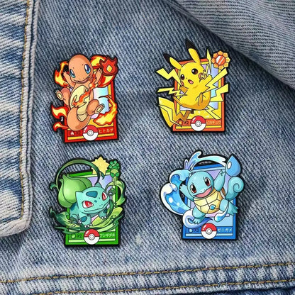 12-Piece Anime Enamel Pin Set - Cute Cartoon Animal Brooches for Backpacks & Gifts