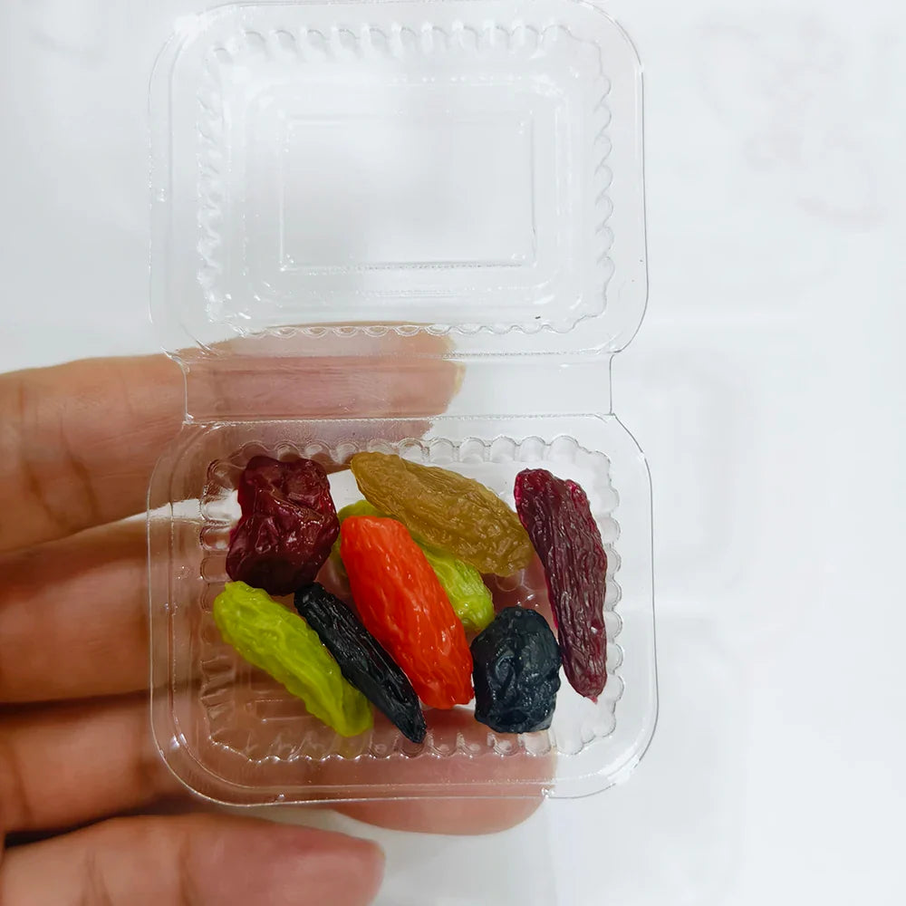 Miniature Dollhouse Food Set – Simulated Fruits & Vegetables for BJD & Blythe Dolls (Grape, Meat, Orange, Radish)