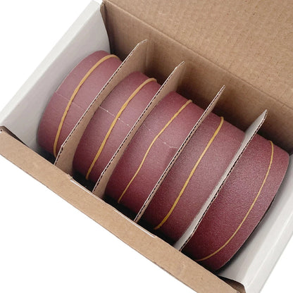5 Roll Grits Sandpaper Pack: Dry Grinding Emery Sanding Belt Abrasive Paper with Dispenser Cloth