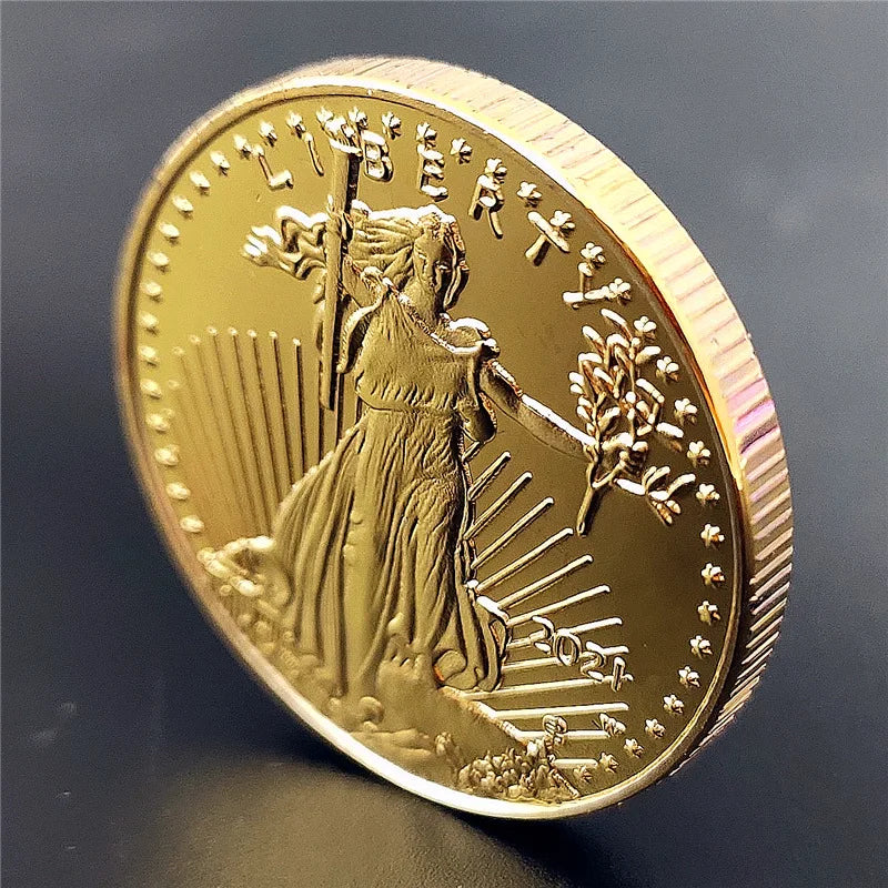 1/2 oz Fine Gold Collectible Coin — United States Statue of Liberty Challenge Coin, 2021/2016 New Year Gift