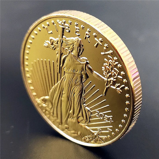 1/2 oz Fine Gold Collectible Coin — United States Statue of Liberty Challenge Coin, 2021/2016 New Year Gift