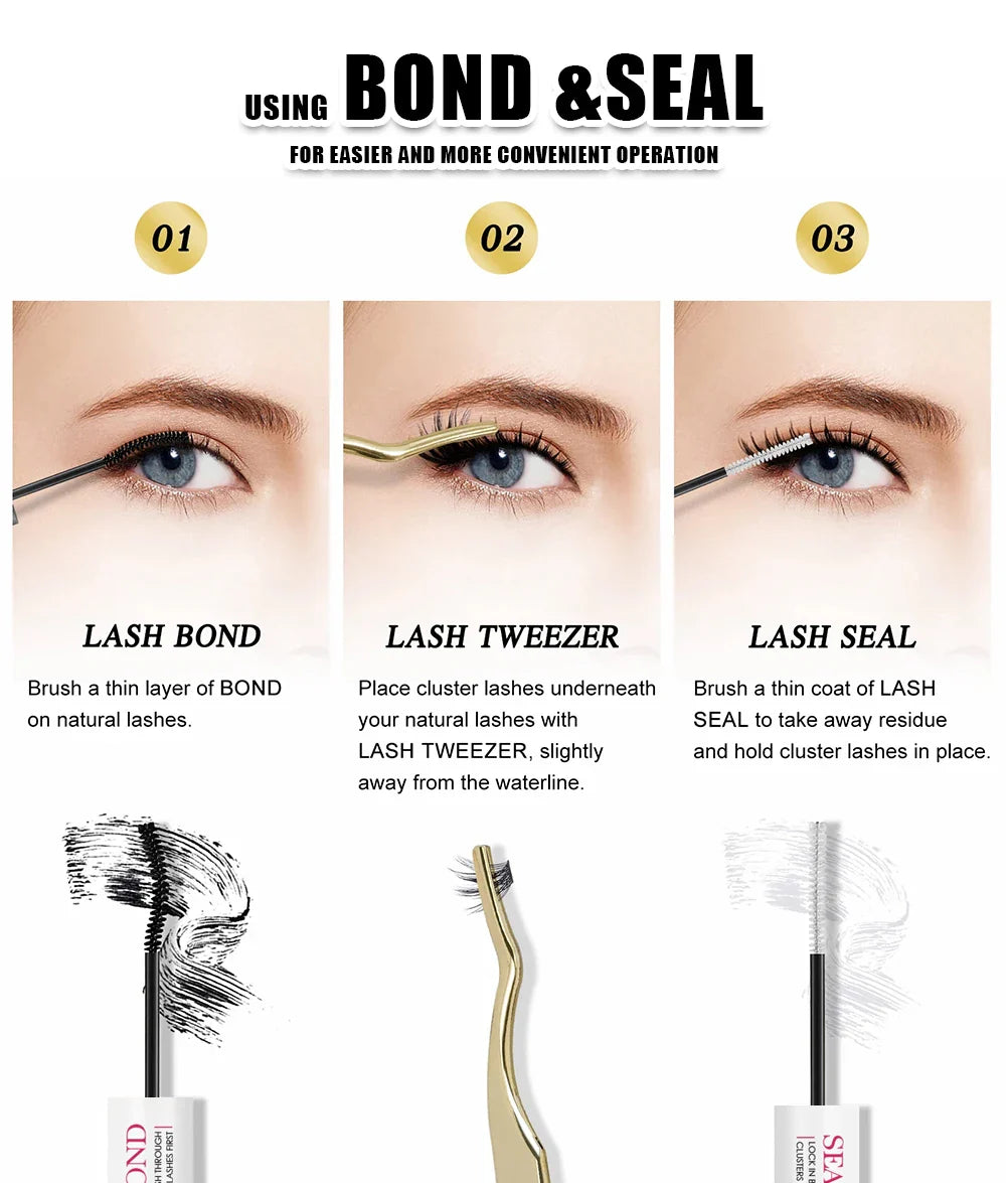 DIY 144 Cluster Lashes – Natural C/D Curl Individual Mink Eyelashes, Free Shipping, Home Makeup Supplies