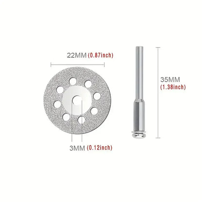 Diamond Cut Off Rotary Tool Discs: 10Pcs 16-30mm Mini Sharp with Hole for Dremel - DIY Accessories with 2Pcs Rod