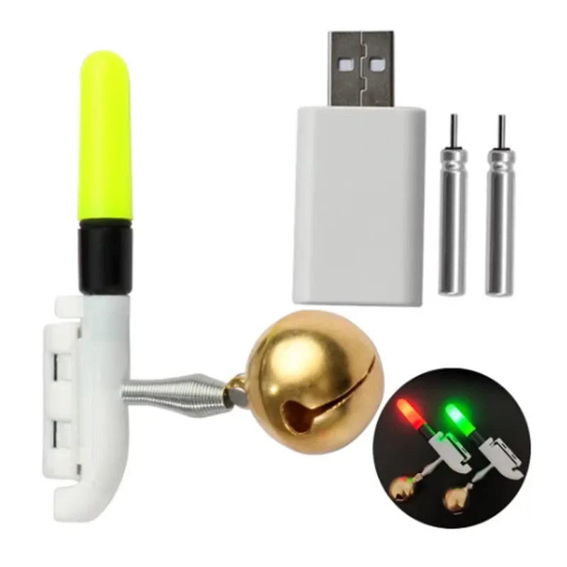 LED Fishing Rod Light Stick with Bell – USB Rechargeable CR425 3.6V Luminous Night Bite Alarm