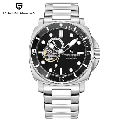 PAGANI DESIGN 2023 Men’s Tourbillon Automatic Watch – Mechanical Wristwatch with Ceramic Bezel, Luminous Display & 20Bar Waterproof