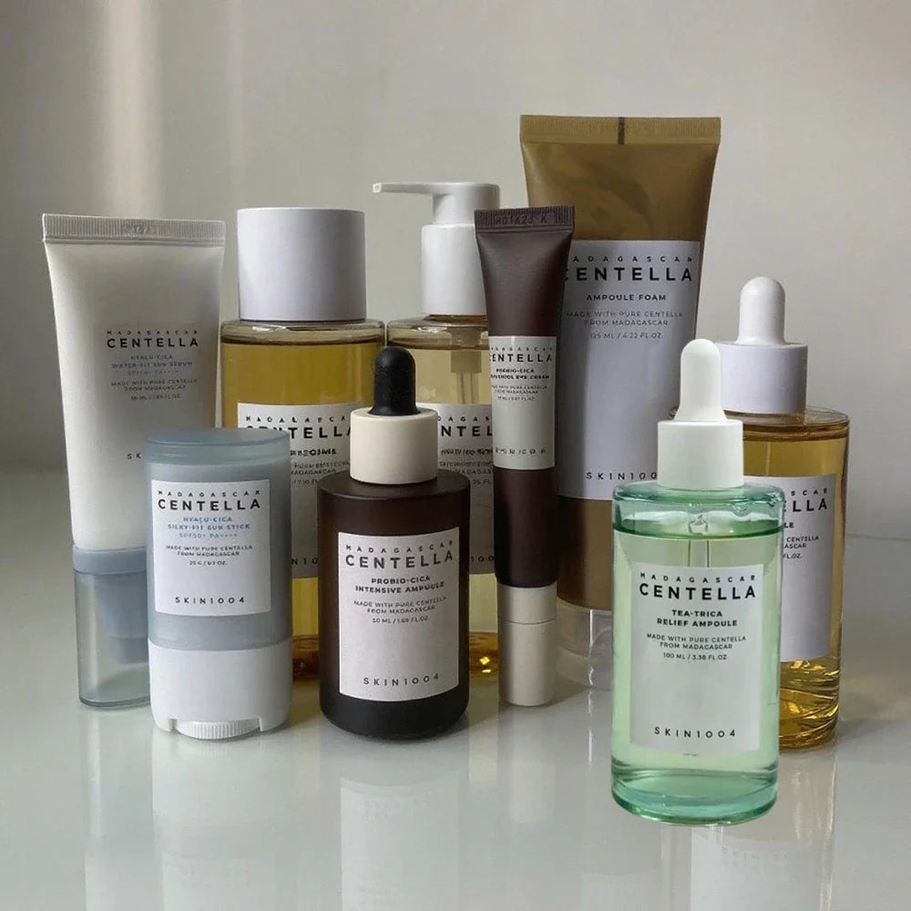 SKIN1004 Angel Skin Care Set — Centella Asiatica Essence, Eye Cream, Cleanser, Toner & Sun Cream for Moisturizing & Brightening