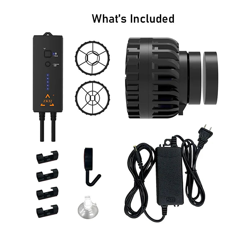 ZKSJ Mini Slim 2000/3000 Aquarium Wave Maker – 3rd Gen Circulation Pump with 3 Wave Patterns, No Controller