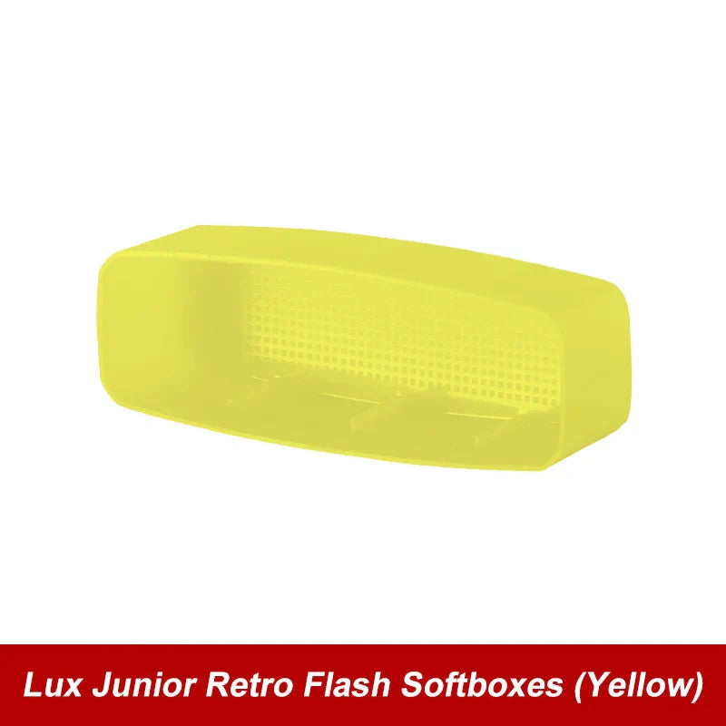 Godox Lux Junior Retro Speedlite — Flash with White, Yellow & Blue Diffuser Softbox