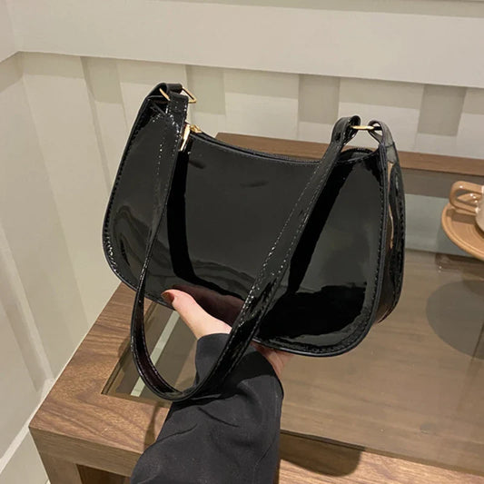 Retro Solid Color PU Leather Shoulder Bag – Fashion Women's Handbag, Casual Designer Hobo Underarm Bag